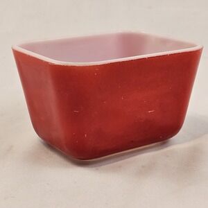 PYREX 501 Primary Red Refrigerator Dish 50's Vintage MCM 1.5 Cup